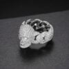 Iced Out White Moissanite Studded Skull Design Ring For Men