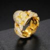 Iced Out White Moissanite Studded Skull Design Ring For Men