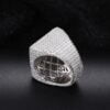 Iced Out White Moissanite Studded Pave Setting Men’s Ring | Hip Hop Style Men’s Jewelry