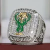Attractive Milwaukee Bucks NBA World Championship Men’s Bright Polish White Gold Plated Ring (2021)