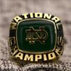 Stunning Notre Dame Fighting Irish College Football National Championship Men’s High Finish Ring (1977)