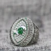 Attractive Tulane University Green Wave College Football Cotton Bowl White Gold Plated Ring (2023)