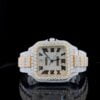 Fully Iced out Diamond Watch Steel Body Automatic VVS Moissanite Diamond Watch For Men Two Tone Cartier Watch
