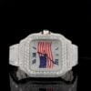 Fully Iced out Diamond Watch Steel Body Automatic VVS Moissanite Diamond Watch For Men Cartier Watch