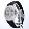 10CT VVS Certified Moissanite Diamond Men’s Wrist Watch, Daily Wear Full Diamond Round Dial Watch, Fancy Black Silicone Straps Watch For Him