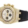 Celebrity Edition Audemars Piguet Royal Oak Stainless Steel Round Dial Diamond Fully Ice out Watch For Men | Hip Hop Style | (Copy)