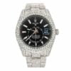 Standard Edition Date & Time Feature 42 MM White Diamond Fully Iced Out Watch For Men | Hip Hop |