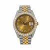 Rolex White Diamond Date & Time Feature Fully Iced Out Rose Gold Plated Men’s Watch | Hip Hop Style |