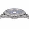 Limited Edition Round Cut White Diamond Iced out Blue Dial Hip Hop Men’s Watch