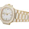 Limited Edition Patek Philippe White Dial with Diamond Yellow Gold Plated Watch for Men | Iced Out Watch | Hip Hop Watch |