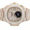 Limited  Edition Patek Philippe White Dial with Diamond Yellow Gold Plated Watch for Men | Iced Out Watch | Hip Hop Watch |