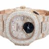 Limited  Edition Patek Philippe White Dial with Diamond Yellow Gold Plated Watch for Men | Iced Out Watch | Hip Hop Watch |