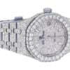 Audemars Piguet Royal Oak Round Cut White Diamond Men’s Fully Iced Out Hip Hop Style Watch