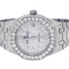 Audemars Piguet Royal Oak Round Cut White Diamond Men’s Fully Iced Out Hip Hop Style Watch