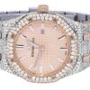 Awesome Audemars Piguet Royal Oak Round Cut White Diamond Two Tone Men’s Fully Iced Out Hip Hop Style Watch