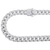 Puff Miami Cuban Link White Moissanite Studded 13mm 22″ Necklace Chain For Men
