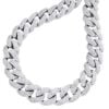 Puff Miami Cuban Link White Moissanite Studded 13mm 22″ Necklace Chain For Men