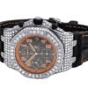 Audemars Piguet Royal Oak Round Cut White Diamond Men’s Fully Iced Out Hip Hop Style Watch | White Gold Plated Watch |