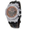 Audemars Piguet Royal Oak Round Cut White Diamond Men’s Fully Iced Out Hip Hop Style Watch | White Gold Plated Watch |