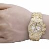 Audemars Piguet Royal Oak Round Cut White Diamond Men’s Fully Iced Out Hip Hop Style Watch | Yellow Gold Plated Watch |