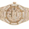 Audemars Piguet Royal Oak Round Cut White Diamond Men’s Fully Iced Out Hip Hop Style Watch | Rose Gold Plated Watch |