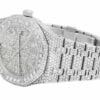 Audemars Piguet Royal Oak Round Cut White Diamond Men’s Fully Iced Out Hip Hop Style Watch | White Gold Plated Watch |