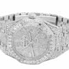 Audemars Piguet Royal Oak Round Cut White Diamond Men’s Fully Iced Out Hip Hop Style Watch | White Gold Plated Watch |