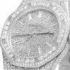 Audemars Piguet Royal Oak Round Cut White Diamond Men’s Fully Iced Out Hip Hop Style Watch | White Gold Plated Watch |