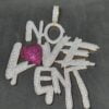 Fully Iced Out White Moissanite Studded “No Love ENT” Yellow Plated Hip Hop Pendant For Men