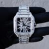 Santos De Cartier Wrist Watch For Men Moissanite Diamonds Analogue Men’s Watch | Iced Out Watch | Hip Hop Watch |