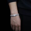 Hip Hop Style12mm Iced Out Prong Set White Moissanites Cuban Link Chain Bracelet With Box Buckle