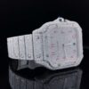 Premium Edition Cartier Santos De Fully Iced Out White Round Cut Moissanite 39 MM Men’s Watch | Hip Hop Men’s Watch