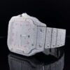Premium Edition Cartier Santos De Fully Iced Out White Round Cut Moissanite 39 MM Men’s Watch | Hip Hop Men’s Watch
