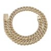 10mm Iced Out White Moissanites Heavy Prong Cuban Link Chain with Box Buckle Necklace For Men