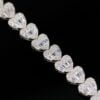 Minimalist Heart Design Iced Out Moissanite Bracelets For Women | Anniversary Gift For Women