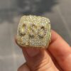Full Iced Out Customized Hip Hop Logo Letter Initial Name Rapper Ring For Men