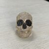 Custom Halloween Iced Out Skeleton Skull Face Hip Hop Championship Rapper Ring