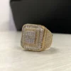 Customized Hip Hop Style White Baguette Moissanites Iced Out Rappers Championship Ring For Men