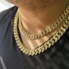 Iced White Moissnaites Studded Cuban Link Choker Necklace For Women