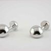 Real 925 Bright Polished Sterling Silver Men’s Round Ball Design Men’s Cufflinks