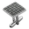 Attractive Silver & Black Square Shape Check Design Simple Handmade Cufflinks