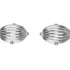 Dazzling Prong Design Men’s Excellent Oval Wire Sphere Cuff links In 925 Sterling Silver
