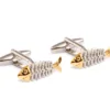 High Finished 10K White Gold Plated With Dead Fish Skeleton Design Men’s Cufflinks