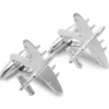Lancaster Bomber Aircraft Design Men’s Army Lover Cufflinks In 10K White Gold Finished