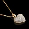 Heart Design White Moissanites Studded Classic Pendant Necklace For Men