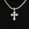 Iced Out Gothic Men’s Cross Design White Moissanites Studded Pendant