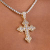 Iced Out Gothic Cross Charm Pendant For Women | Cross Design Hip Hop Style Pendant For Unisex