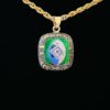 1965 Green Bay Packers Championship Men’s Yellow Gold Plated Pendant /Necklace In 925 Silver