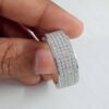 Five layered Micro Pave Design White Round Moissanites Studded Classic Bands For Men