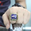 Custom New England Patriots 2014 Super Bowl XLIX Fans Men’s Ring With Blue Lapis Lazuli